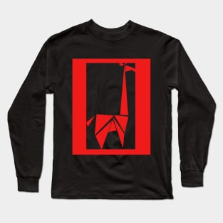 Red Abstract Giraffe Long Sleeve T-Shirt